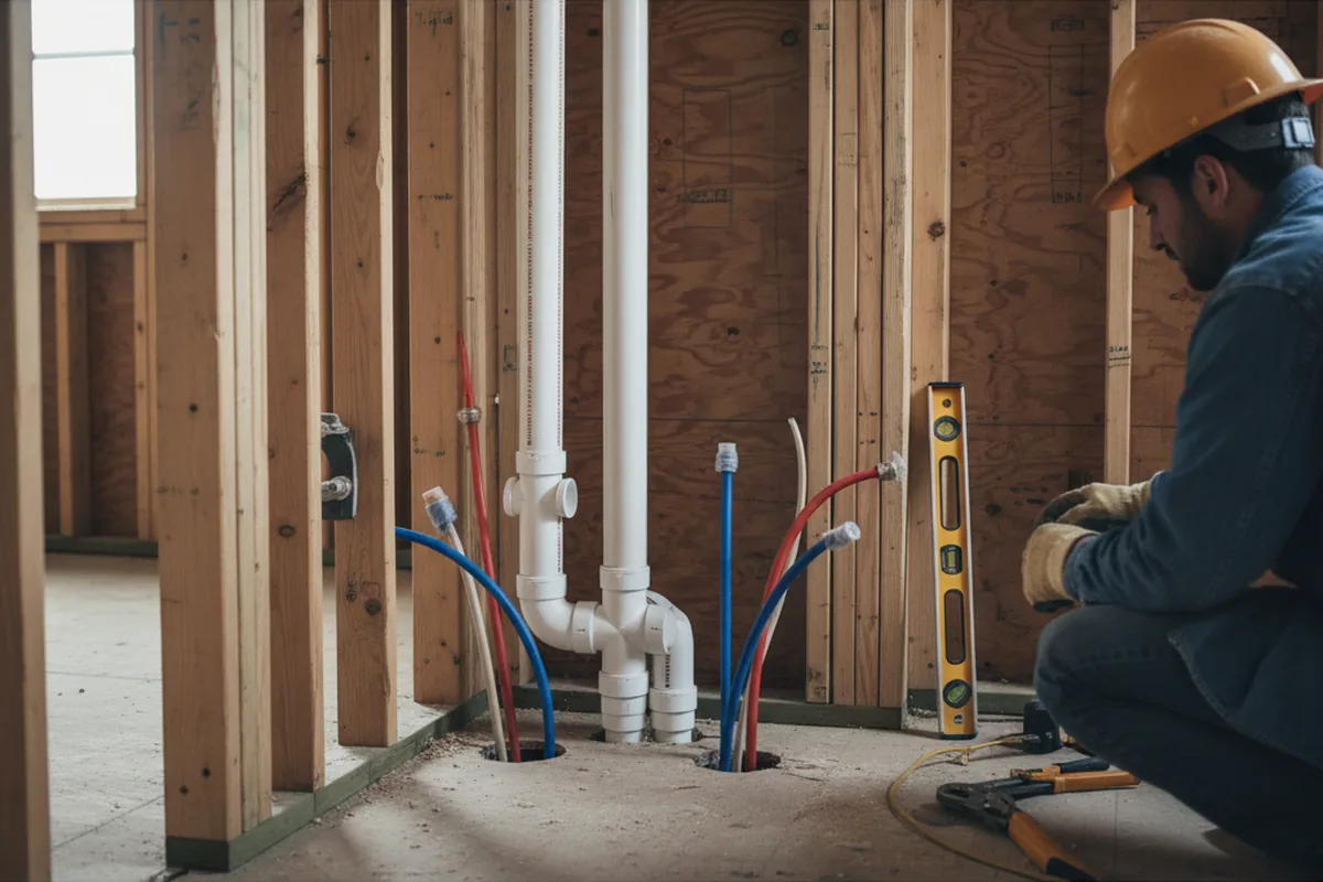 Drain and supply rough-in during Garbage Disposal Repair in Mount Pleasant
